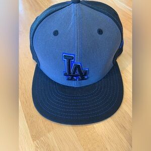 Los Angeles Dodger Logo Blue and Black Cap